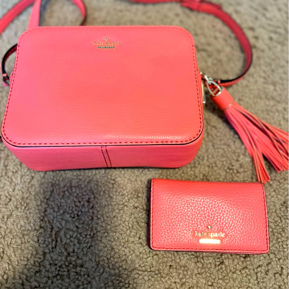 Kate Spade Kingston Drive Arla Tassel Camera Crossbody bag with matching wallet